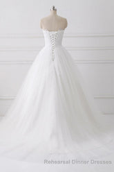 Ball Gown Strapless Sleeveless Lace Up Wedding Dresses